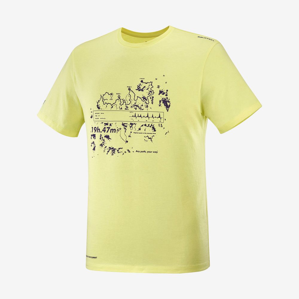 Salomon OUTLIFE GRAPHIC SALOMONOTONE SS M Camisetas Hombre - Amarillo - Colombia (62783-VCDT)